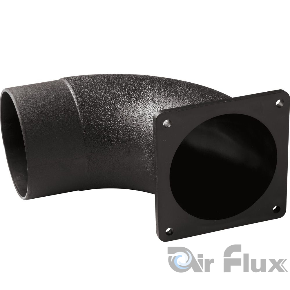 Air Flux Elbow 90° 100mm with mounting flange