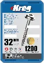 Vis à trous de poche Kreg 32 mm Revêtu de Zinc Maxi-Loc, Filetage épai, 1200
