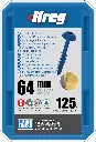 Kreg Pocket-Hole Screws 64 mm, Blue-Kote™, Maxi-Loc, Coarse Thread, 125 piece