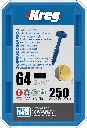 Kreg Pocket-Hole Screws 64 mm, Blue-Kote™, Maxi-Loc, Coarse Thread, 250 piece