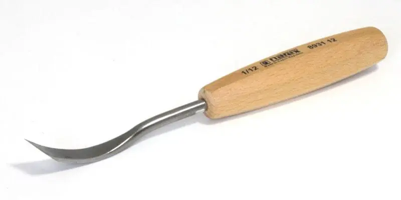 Linker schuine houtsnijbeitel, gebogen, WOOD LINE STANDARD 12 x 90 mm