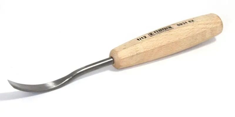 Rechter schuine houtsnijbeitel, gebogen, WOOD LINE STANDARD 12 x 90 mm