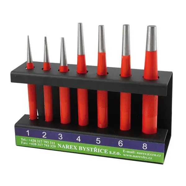 Set de chasse-goupilles dans un support 1-2-3-4-5-6-8