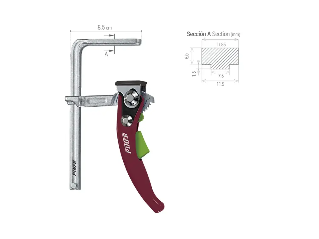 PIHER TPAL-12cm Gietijzeren klem