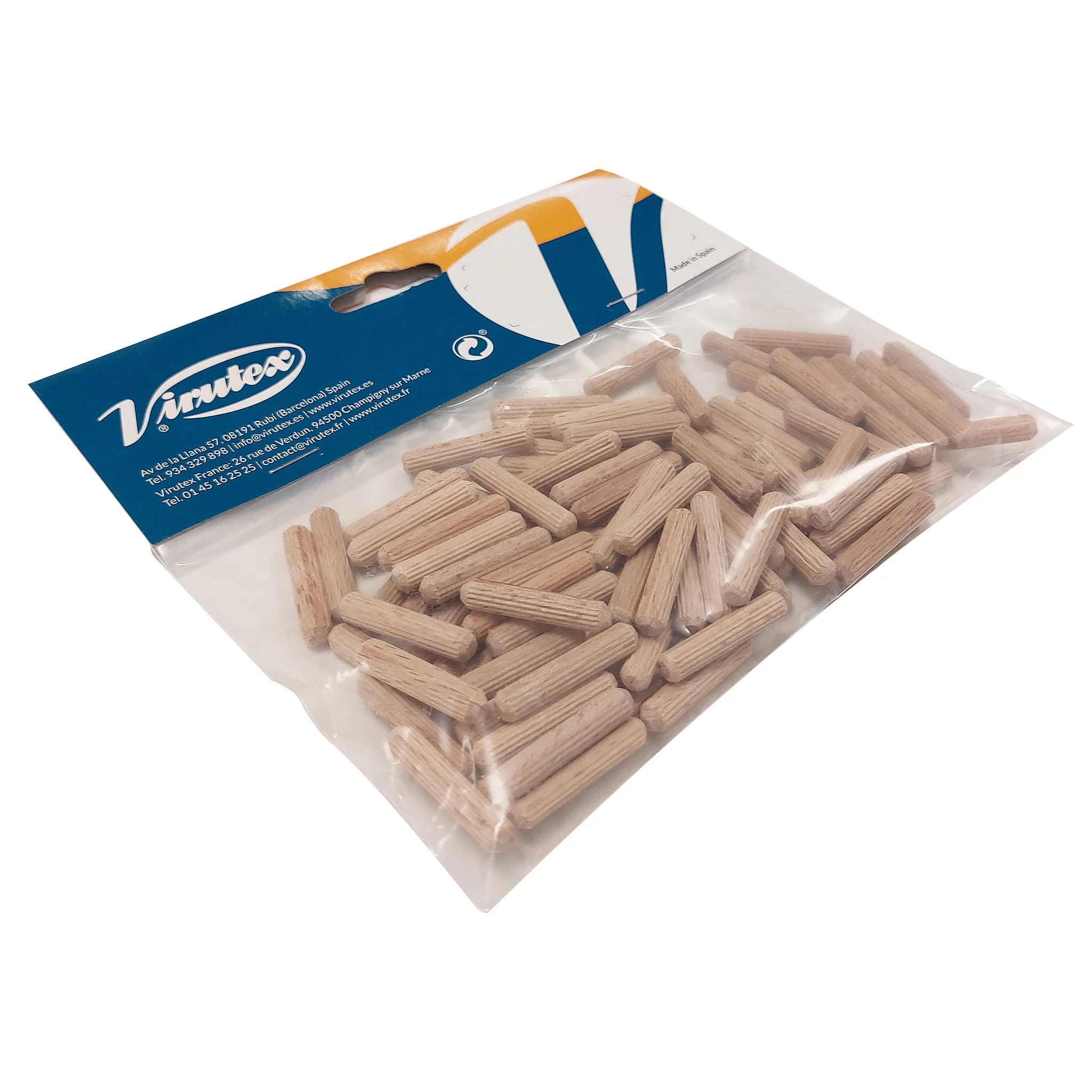 Virutex zak 100 houten deuvels 12x40 