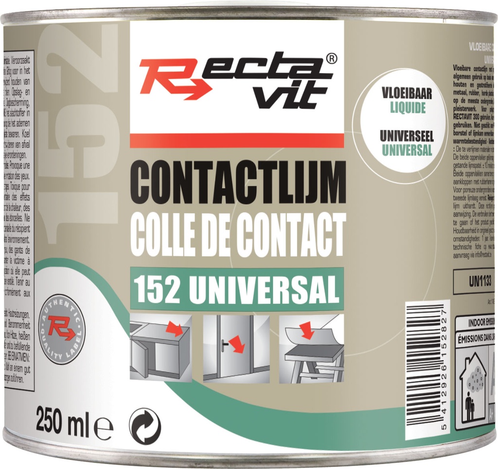 Colles de contact 152 Universal Liquide Beige/Jaune 0,25L