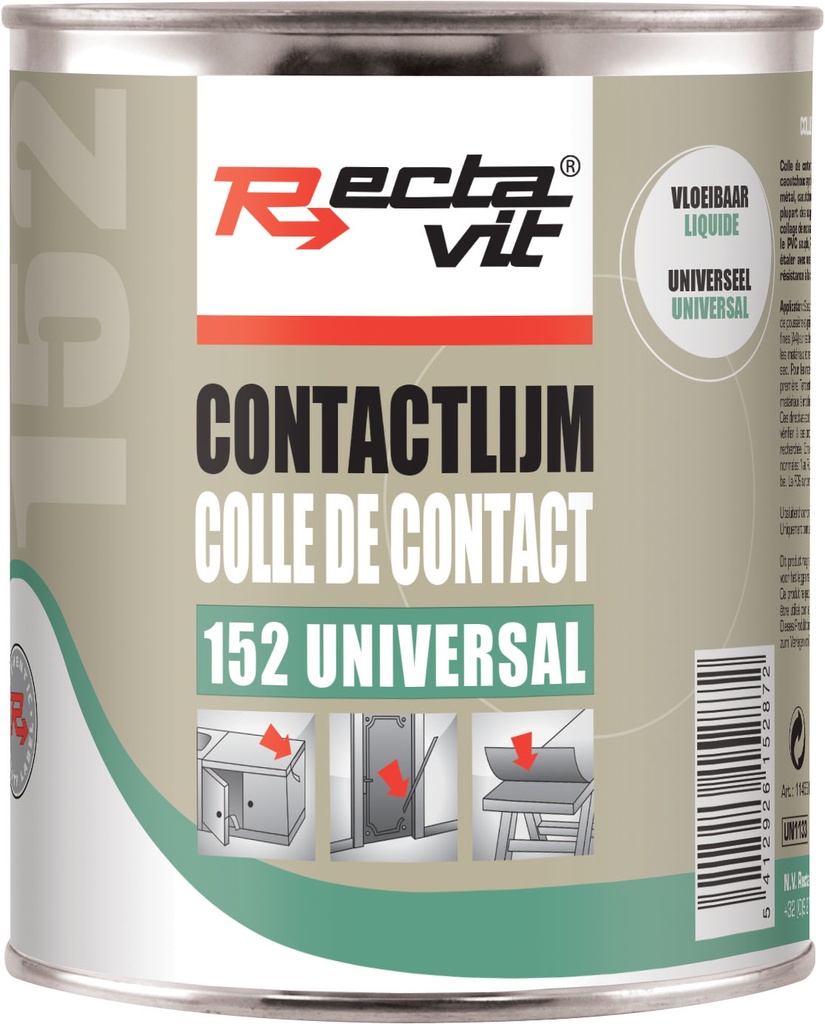 Colles de contact 152 Universal Liquide Beige/Jaune 0,75L