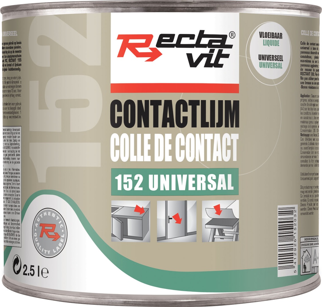 Colles de contact 152 Universal Liquide Beige/Jaune 2,5L