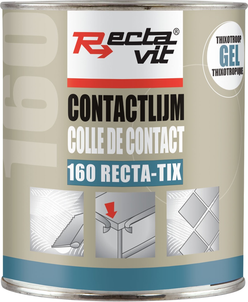 Colles de contact 160 RectaTix Gel Beige/Jaune 0,75L