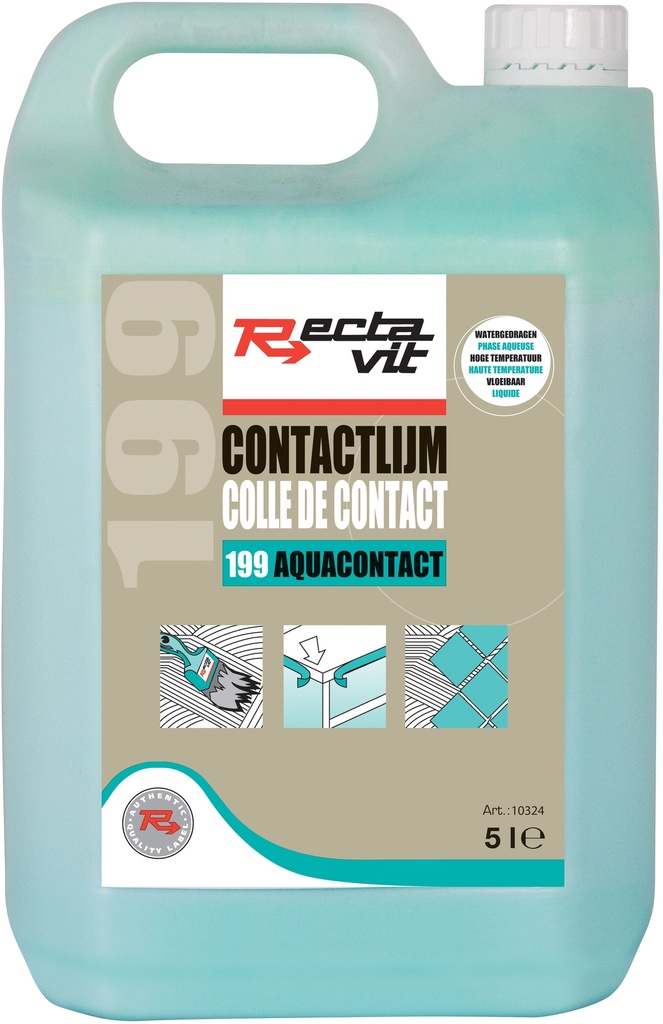 Colles de contact 199 Aquacontact Vert, avec séchage semi-transparent 5L