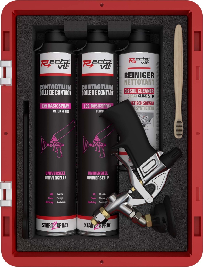 Colles Pulvérisables Aerosol BasicSpray - Spray Gun Set Transparent 0,75L