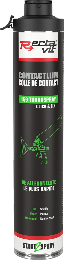 Spuitlijm Aerosol TurboSpray Click & Fix Transparant 0,75L