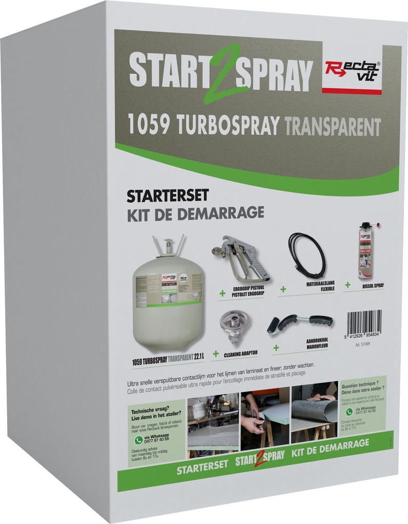 Colles Pulvérisables Canister 1059 TurboSpray -  Start 2 Spray - Kit de démarrage Transparent 1set