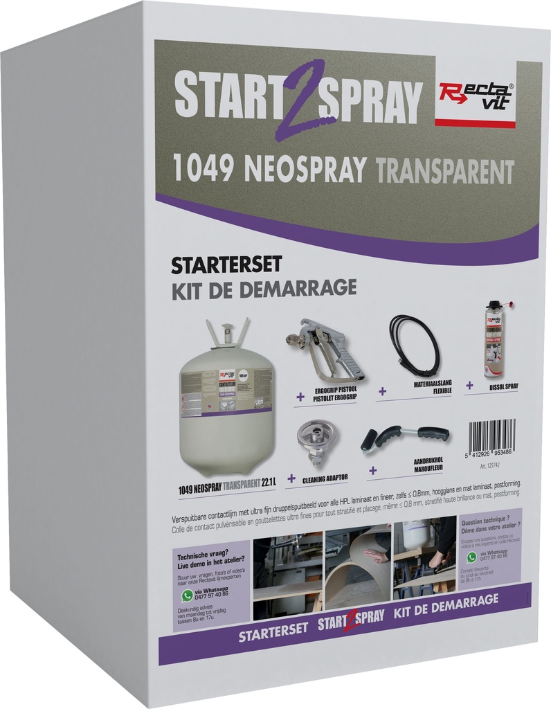 Colles Pulvérisables Canister 1049 NeoSpray -  Start 2 Spray Transparent 1set