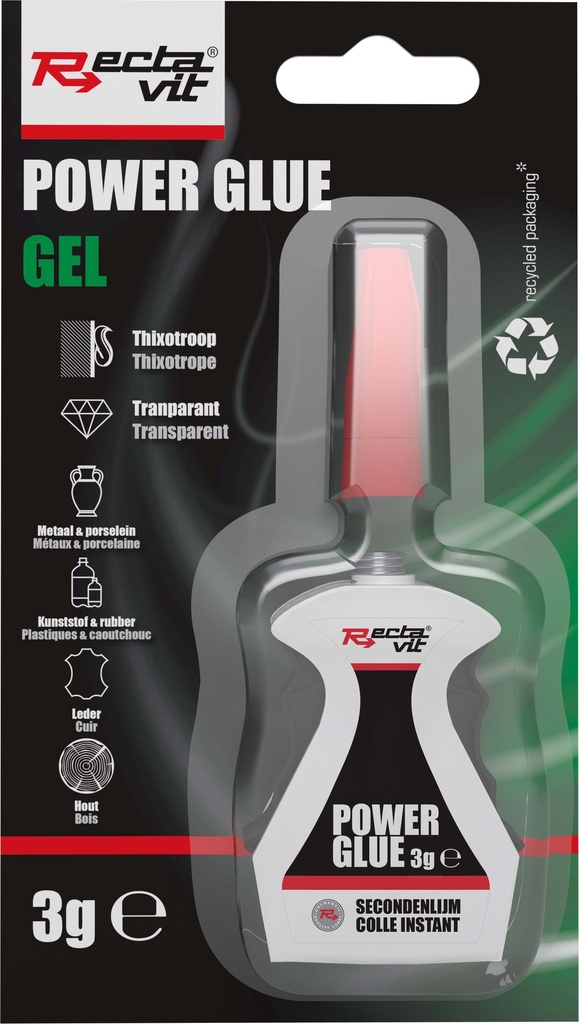 Secondenlijm Power Glue Gel Transparant 0,03kg