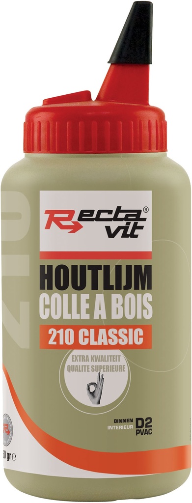 Houtlijm 210 Classic Wit, droogt semi-transparant op 0,75kg