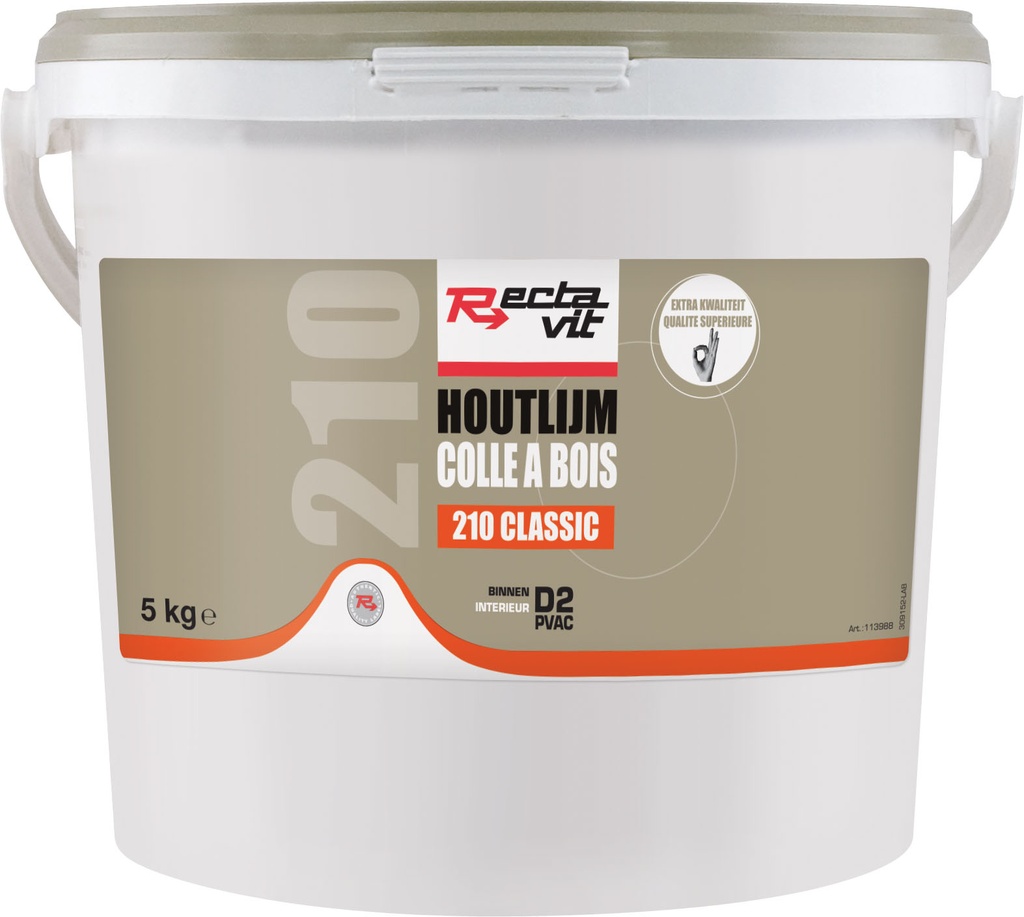 Colle de Bois 210 Classic Blanc, avec séchage semi-transparent 5kg