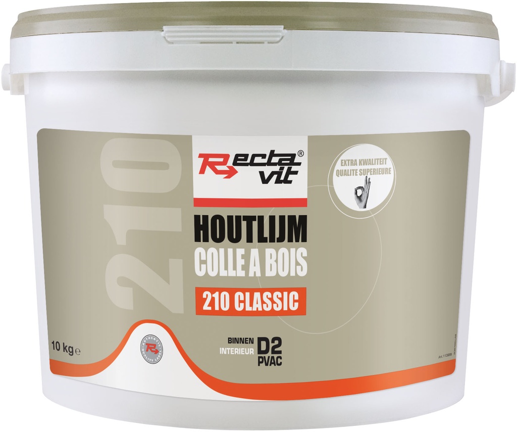 Houtlijm 210 Classic Wit, droogt semi-transparant op 10kg