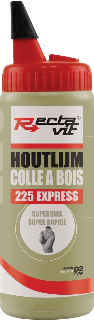 Houtlijm 225 Express Wit, droogt semi-transparant op 0,5kg