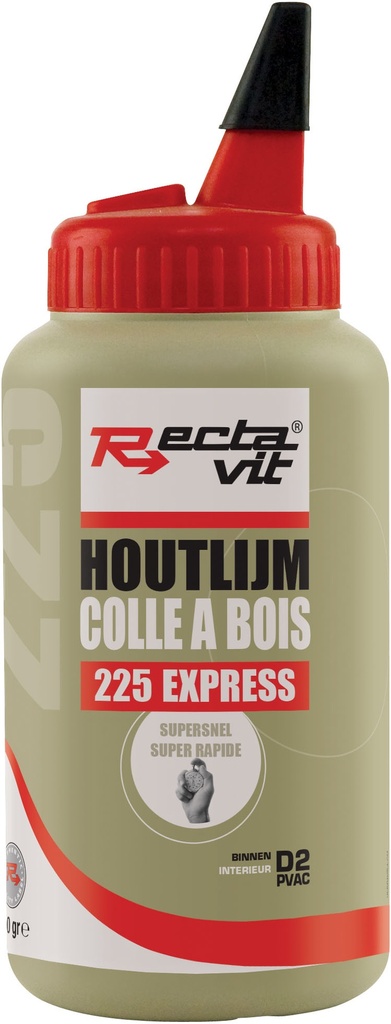 Houtlijm 225 Express Wit, droogt semi-transparant op 0,75kg