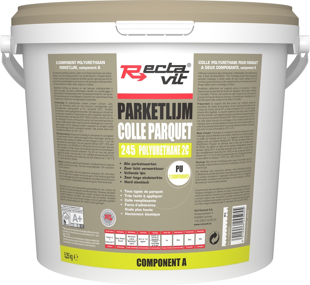 Parketlijm 245 2C PU Bruin 10kg