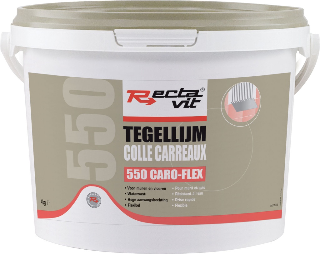 Tegellijm 550 CaroFlex Lichtgrijs 4kg