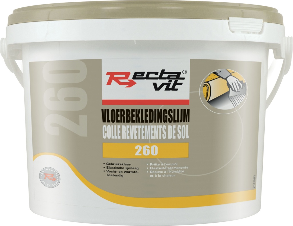 Decoratielijm 260 Vloer- en wandbekledingslijm Wit, droogt semi-transparant op 10kg