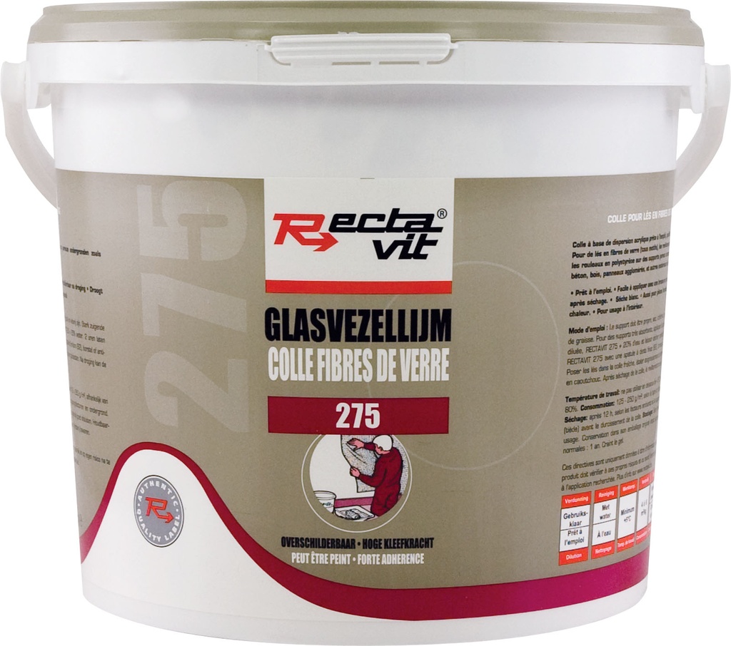 Colles de décoration 275 Fibre de verre Blanc, avec séchage transparent 5kg