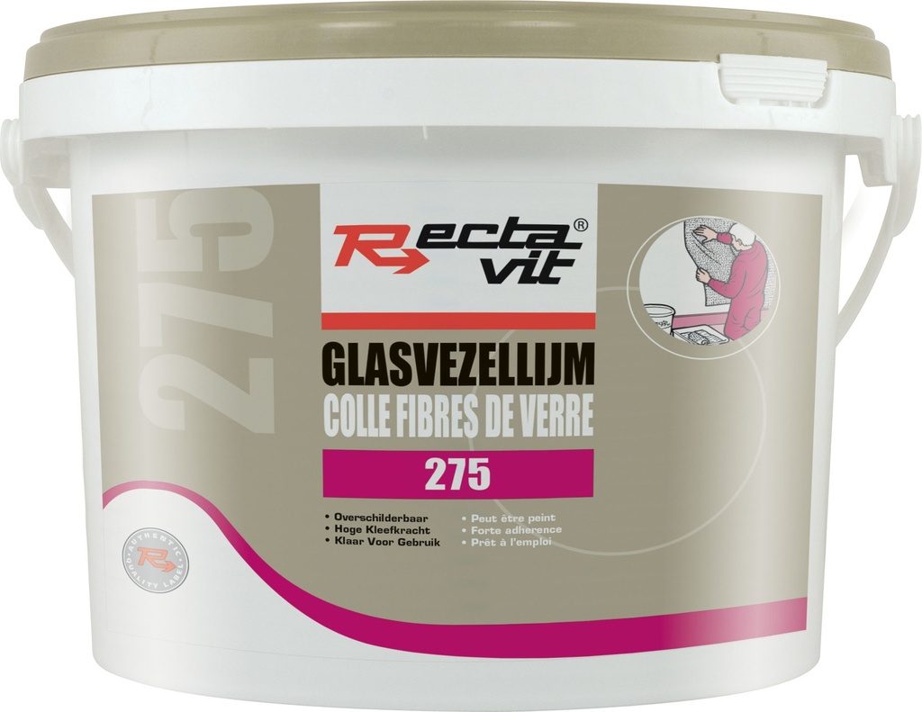 Colles de décoration 275 Fibre de verre Blanc, avec séchage transparent 10kg
