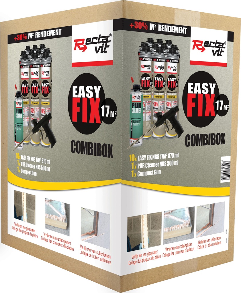 Lijmschuim Easy Fix 17m² - Combibox Oranje 1set