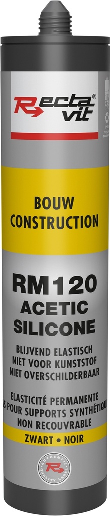 Bouw & Beglazing RM120 Bouw (Acetic Silicone) Zwart 0,31L