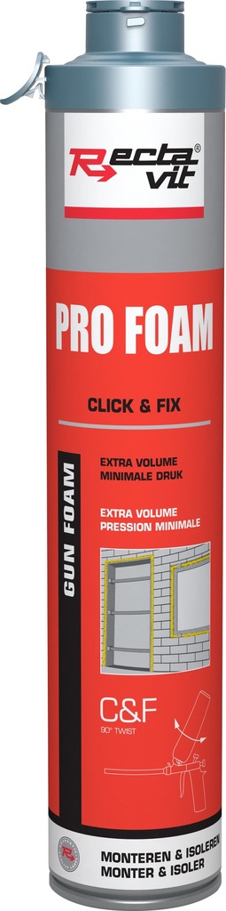 Montageschuim Pro Foam Click&Fix Champagne 0,8L