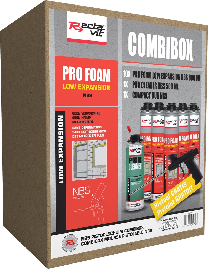 Montageschuim Pro Foam Low Expansion NBS - Combibox Champagne 1set