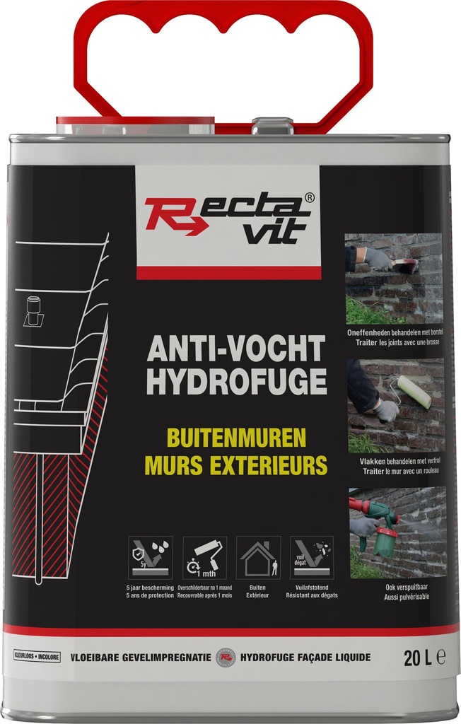  Hydrofuge Murs Extérieurs Transparent 5L