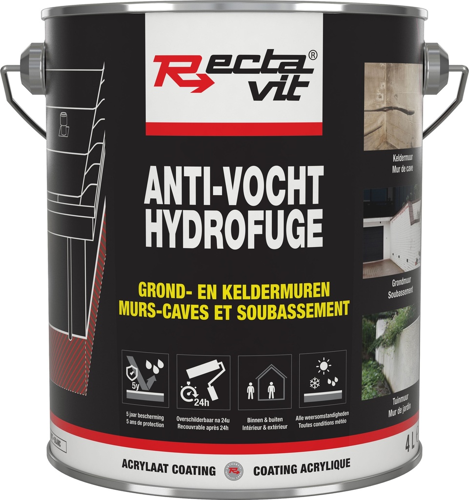  Anti-Vocht Grond- en Keldermuren Wit 4L