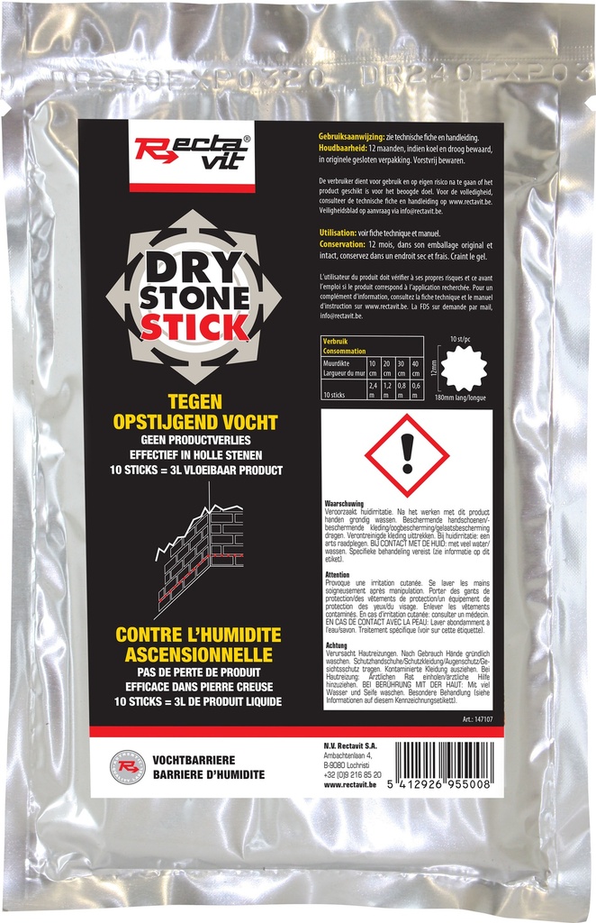  DryStone Stick  Droogt transparant op 10st/pc