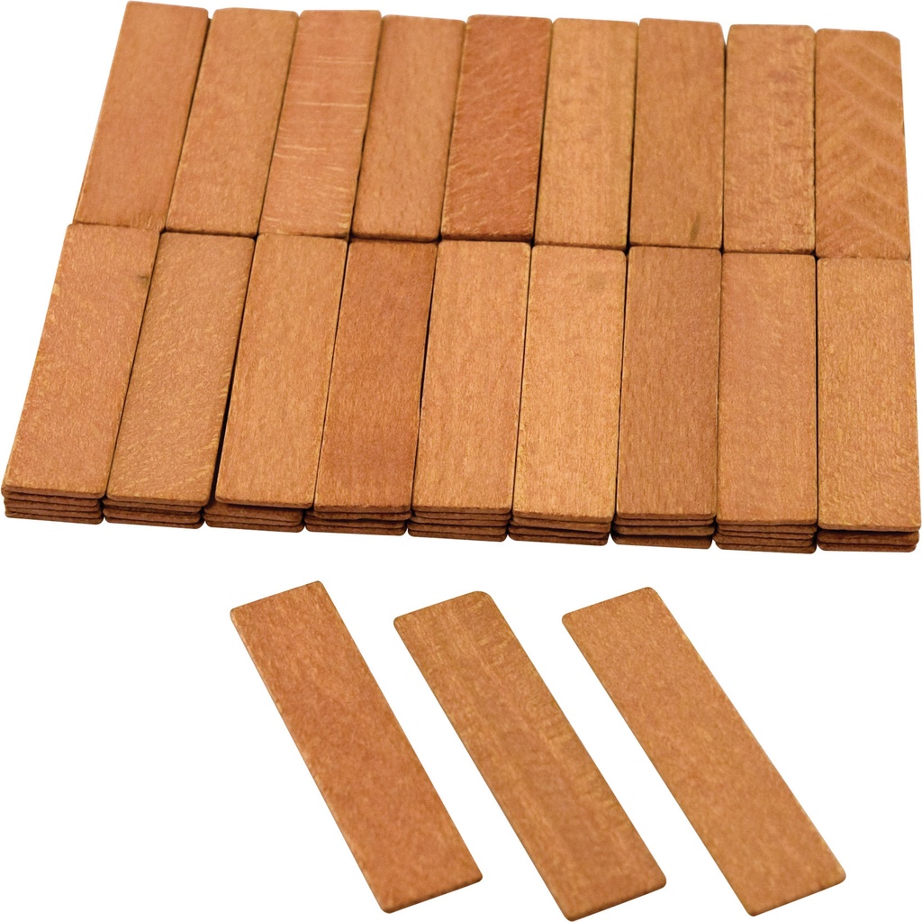  Cales en bois (2 mm) Rouge 1000st/pc