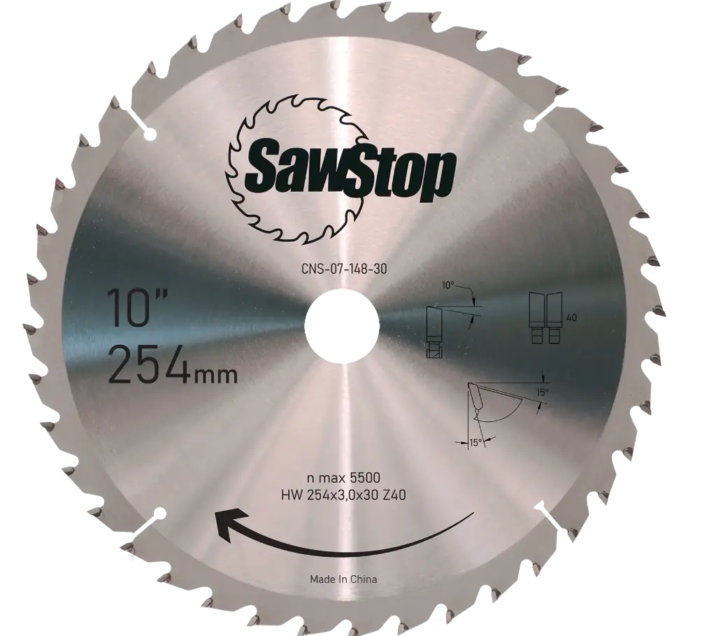 Sawstop 40-tands universeel zaagblad - 254mm / 30mm asgat