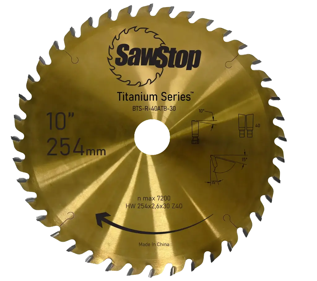 SawStop lame universelle série Titanium 40 dents - 254 mm / alésage 30 mm