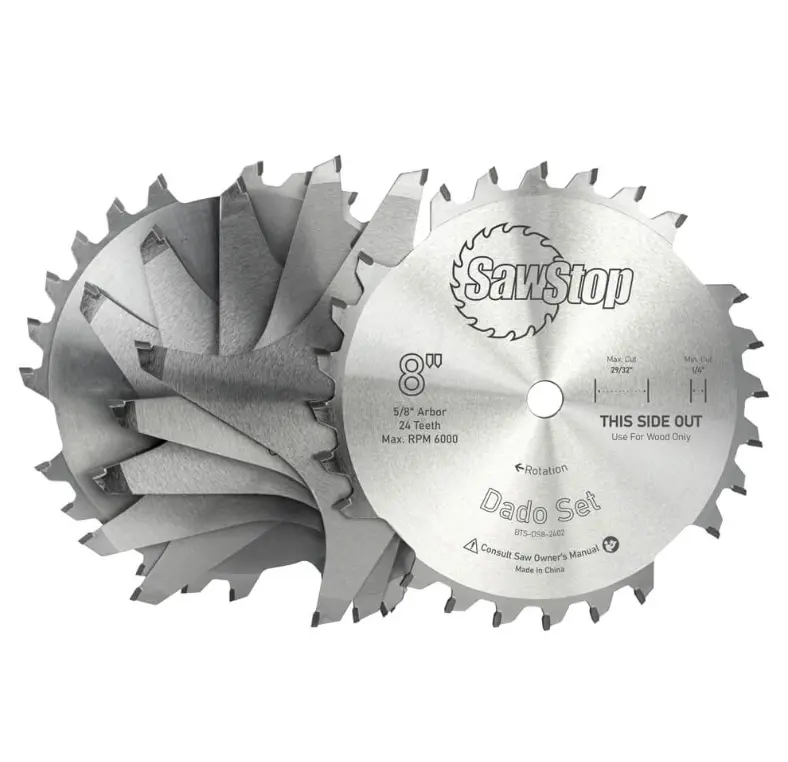 SawStop 8" Premium Dado Set groefzaagbladen / 30mm asgat