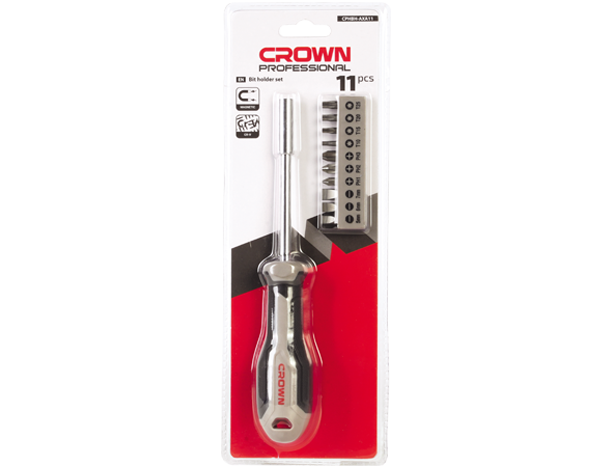 crown Professionele bithouderset 11-delig, koolstofstaal, verchroomd-CPHBH-AXA11