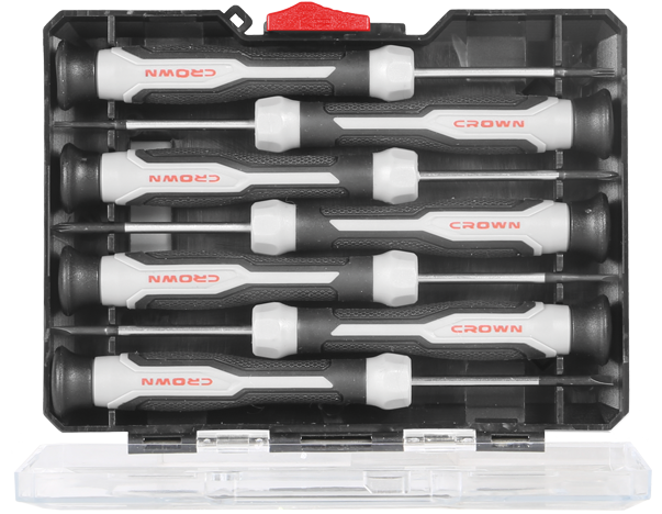 crown Professionele precisieschroevendraaierset 7-delig, CR-V, verchroomd-CPHDP-AXA7