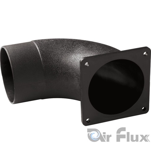 [AIR-40115] Air Flux Raccord coudé 90° 100mm avec flasque de montage
