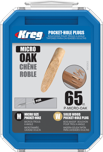 [KRE-P-MICRO-OAK] Kreg Solid-Oak Micro Pocket-Hole Plugs