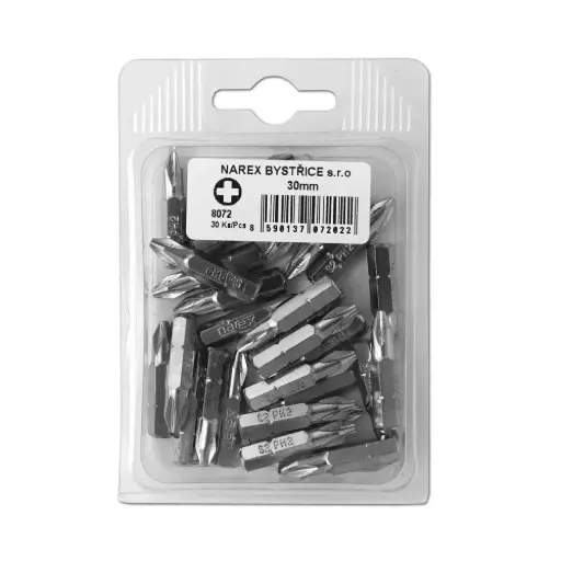 [NAR-807200] Embout Phillips, 30 pièces dans boîte en plastique PH0 x 30 mm