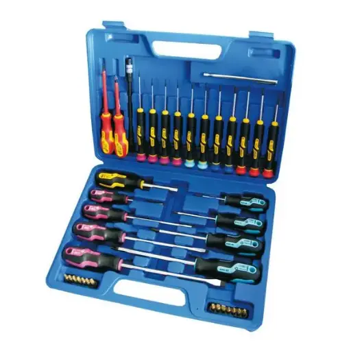 [NAR-862104] Screwdriver set in plastic case, S LINE PROFI