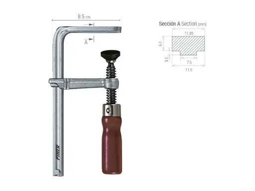 [PIH-30802] PIHER TMM-20 cm Cast iron clamp