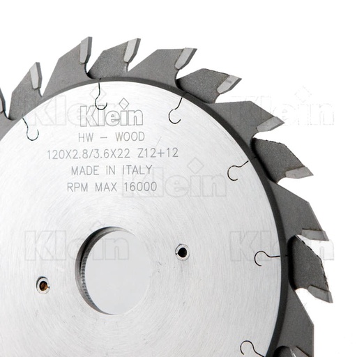 [SIS-FI125.02420] Sistemi Klein HW CONICAL SCORING BLADE D=125 d=20 B=3,1/4,3 Z=24 KON/FZ