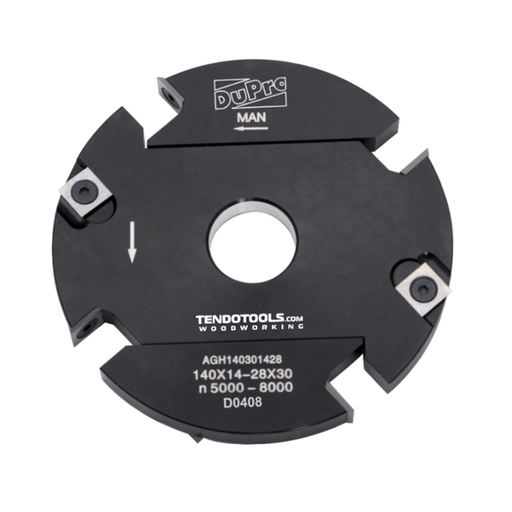 [TEN-350006] Adjustable Pins and Groove Cutter with Reversible Knives 140x30x14/28 4+4T