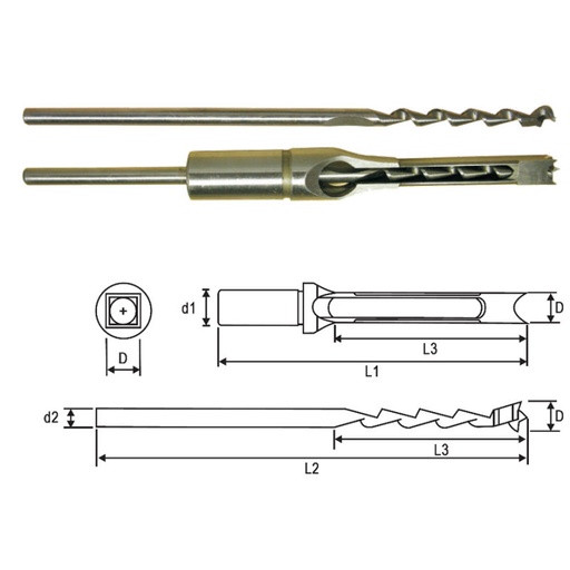 [TEN-364010] Square Hole Drill 6x45x135